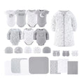 Newborn Baby Layette Gift Set for Baby Boys and Girls, Shower Gift Essentials, Grey and White Celestial Bears