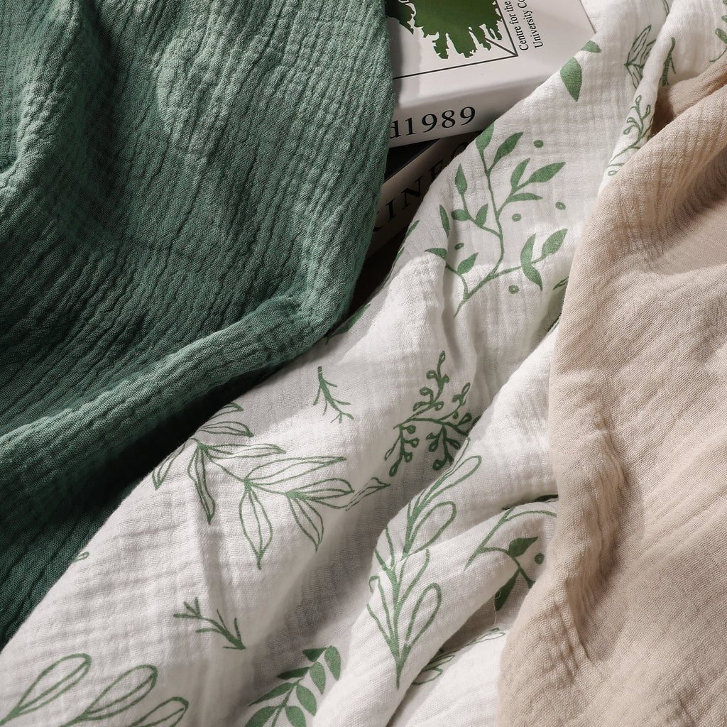3-Pack Muslin Organic Cotton Swaddle Blankets for Newborn Infant Boys Girls 38"X40", Eucalyptus