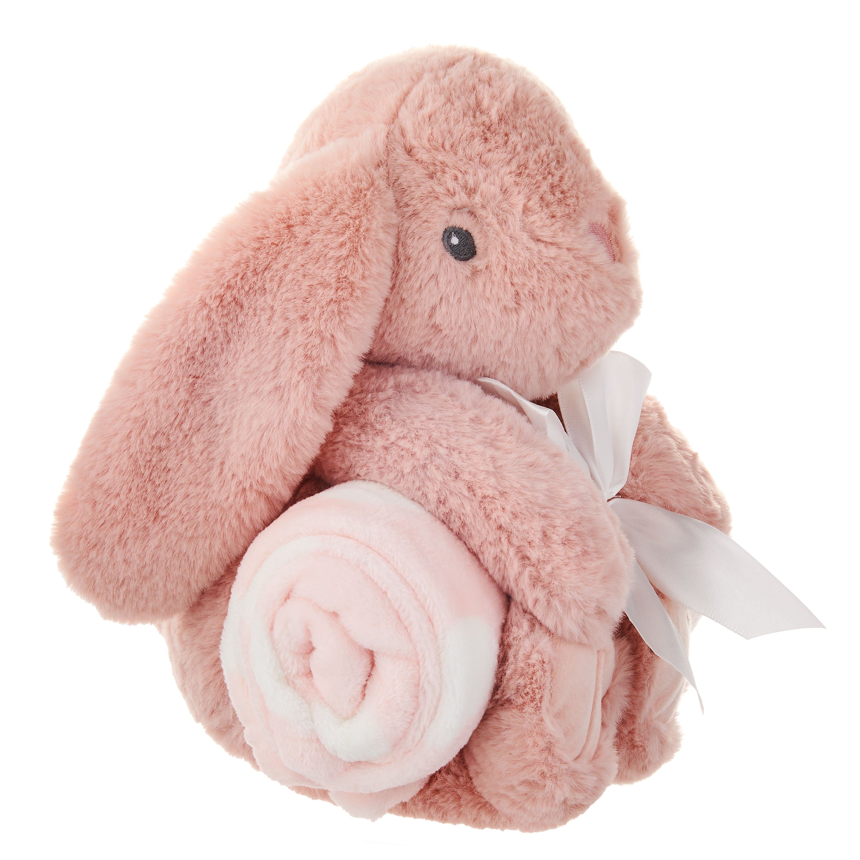 Baby & Toddler Pink & White Hearts Blanket and Plush Bunny Toy Set for Baby, Unisex