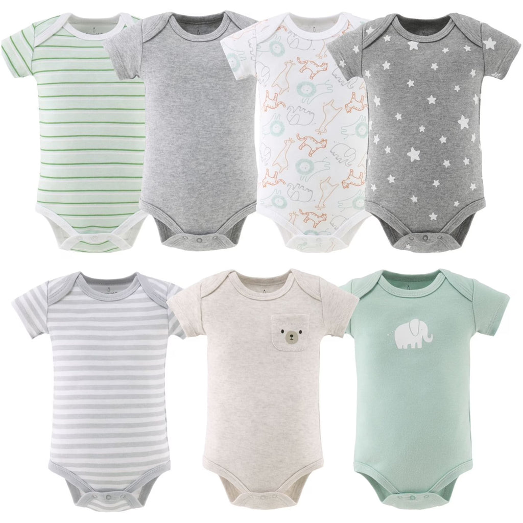 Baby Bodysuit Pack with Safari Design, Unisex Baby Clothes for Newborns, 4-Pack