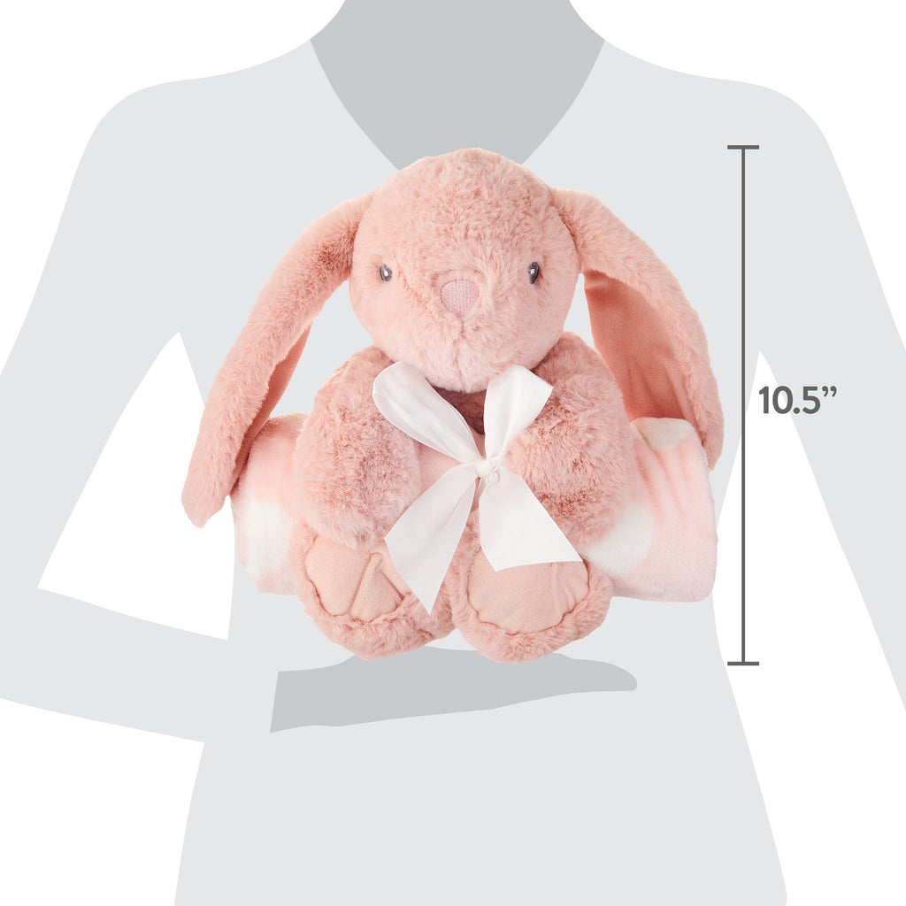 Baby & Toddler Pink & White Hearts Blanket and Plush Bunny Toy Set for Baby, Unisex