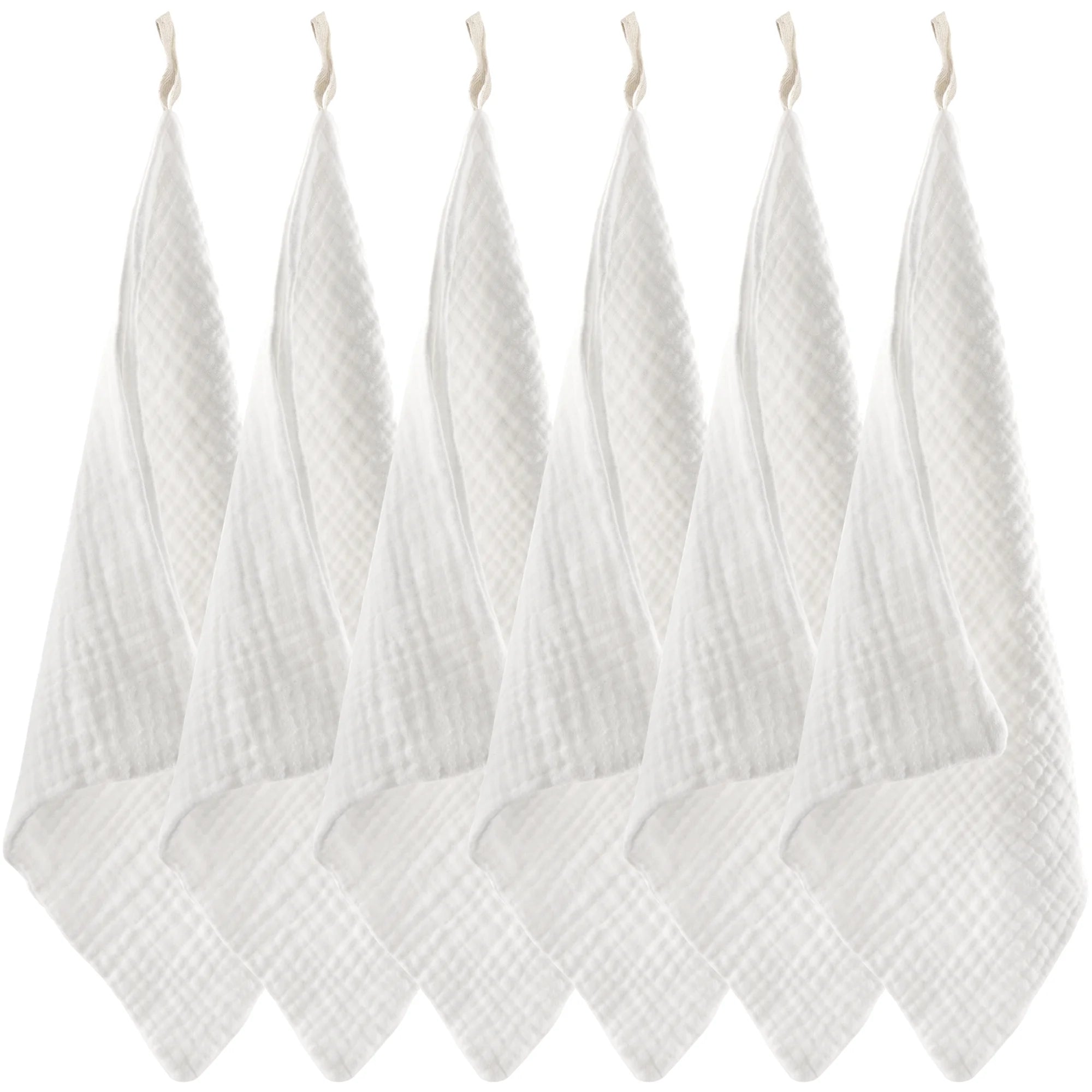 6 Pack Muslin Burp Cloths 10" X 10" ,100% Cotton Baby Washcloths, Extra Soft and Absorbent,Newborn Milk Spit up Rags for Boys Girls