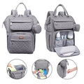 Baby Diaper Bag Backpack – Large Capacity Waterproof Nappy Organizer with Insulated Pockets, Polyester, Light Gray