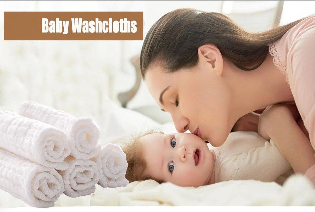 6 Pack Muslin Burp Cloths 10" X 10" ,100% Cotton Baby Washcloths, Extra Soft and Absorbent,Newborn Milk Spit up Rags for Boys Girls