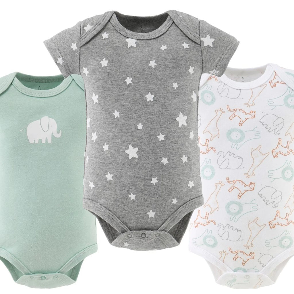 Baby Bodysuit Pack with Safari Design, Unisex Baby Clothes for Newborns, 4-Pack