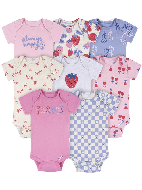 Brand Baby Girl Bodysuits, 8-Pack, Sizes Newborn - 12 Months