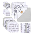 Bath Hooded Towels & Washcloths Set for Babies, 23-Piece Gift Set, White Zebra