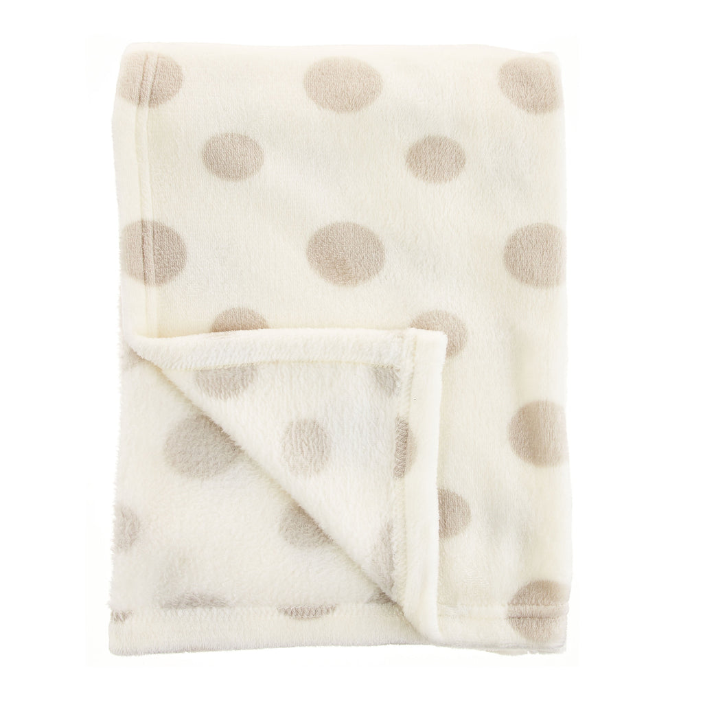 Baby & Toddler White & Gray Dots Blanket and Plush Elephant Toy Set for Baby, Unisex