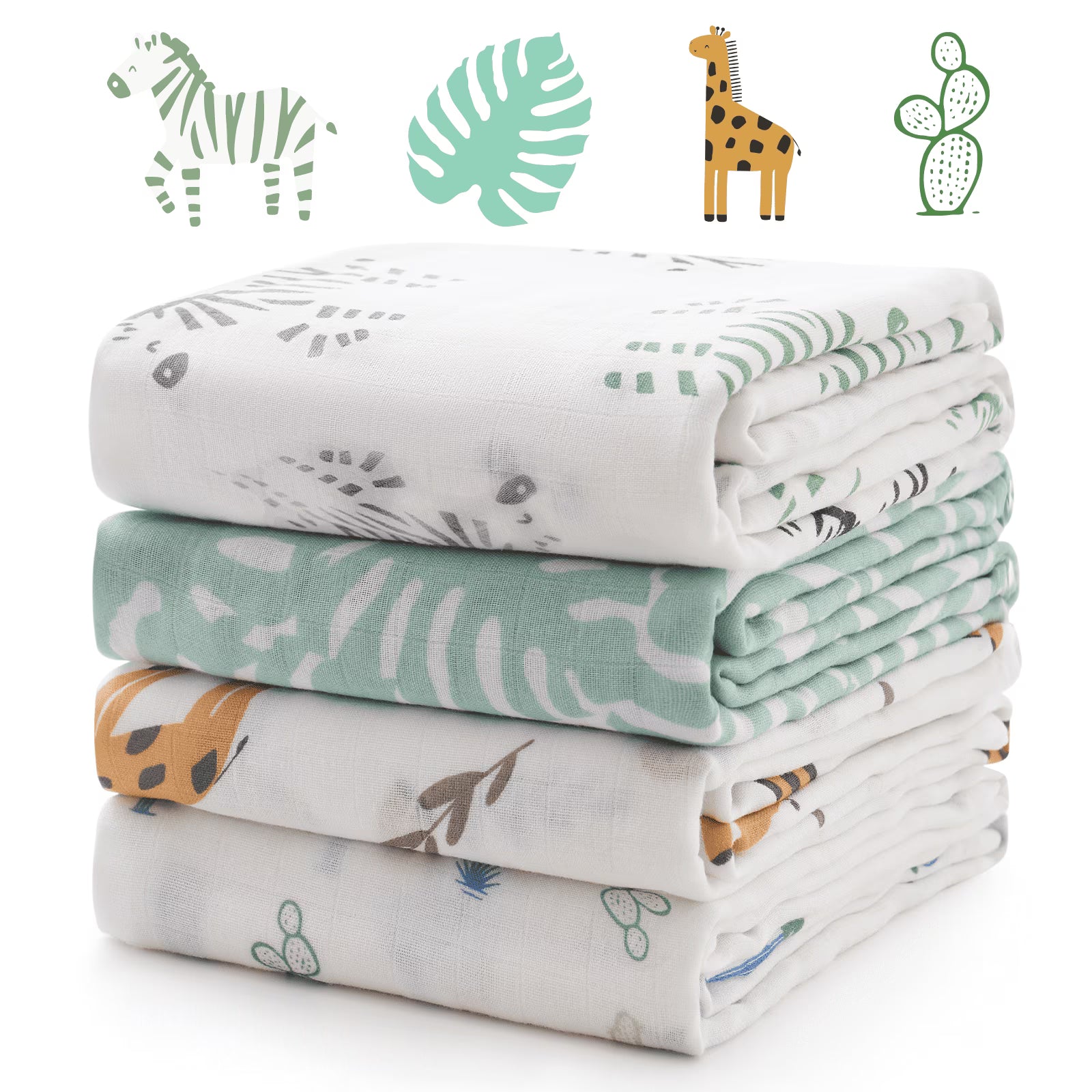 Muslin Swaddle Blanket Set (4-Pack)