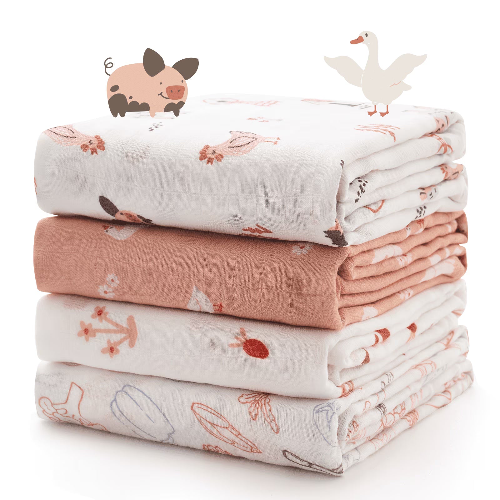 Muslin Swaddle Blanket Set (4-Pack)