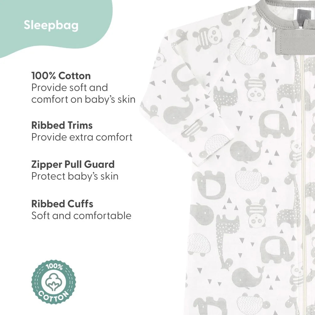 Newborn Baby Layette Gift Set for Boys and Girls, Shower Gift Essentials, Grey Sleepy Elephants