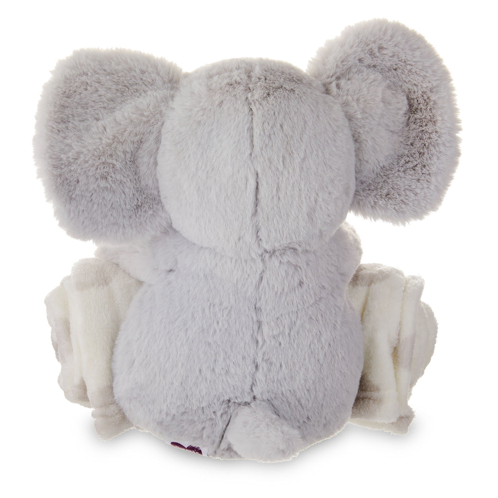 Baby & Toddler White & Gray Dots Blanket and Plush Elephant Toy Set for Baby, Unisex