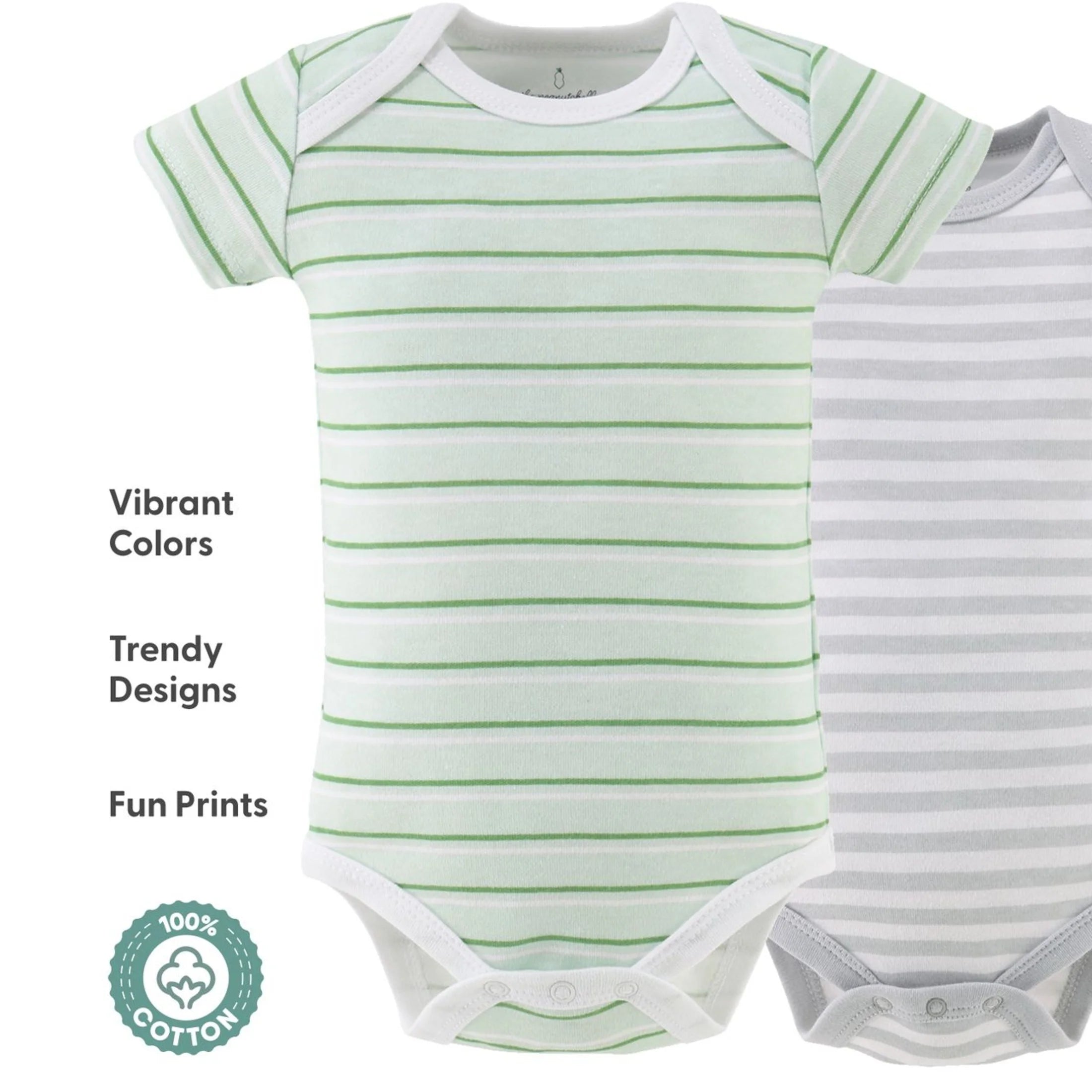 Baby Bodysuit Pack with Safari Design, Unisex Baby Clothes for Newborns, 4-Pack